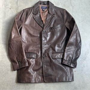 Vintage Distressed Brown Leather Jacket